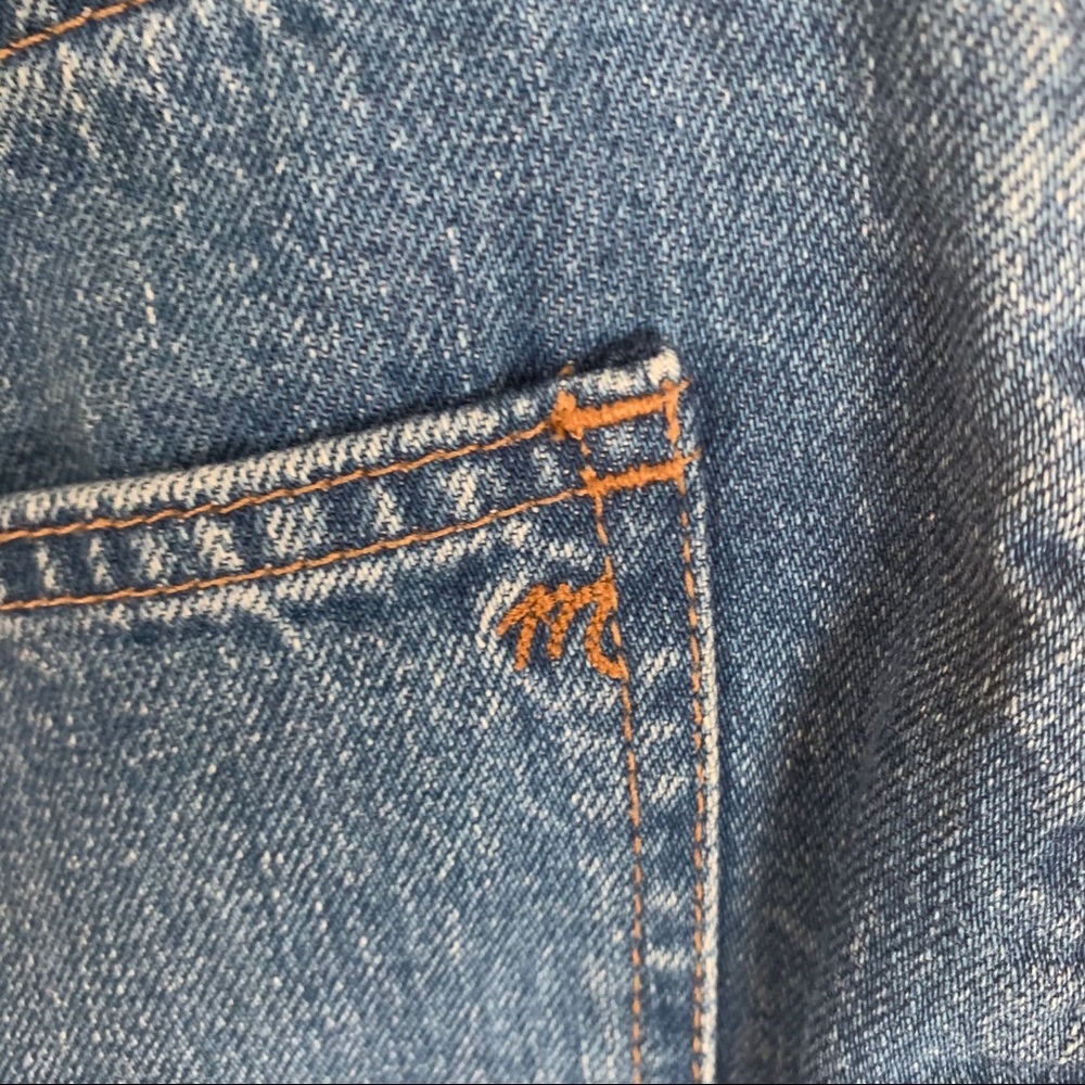 MADEWELL Denim Panel Frayed Hem 5 Pocket Skirt 100% Cotton - Picture 12 of 15